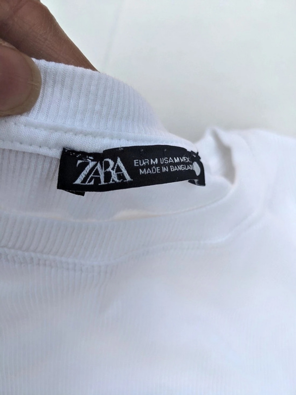 Zara Ribbed Ruffle T-Shirt Ruffle Sleeve Top White Medium - Picture 4 of 8
